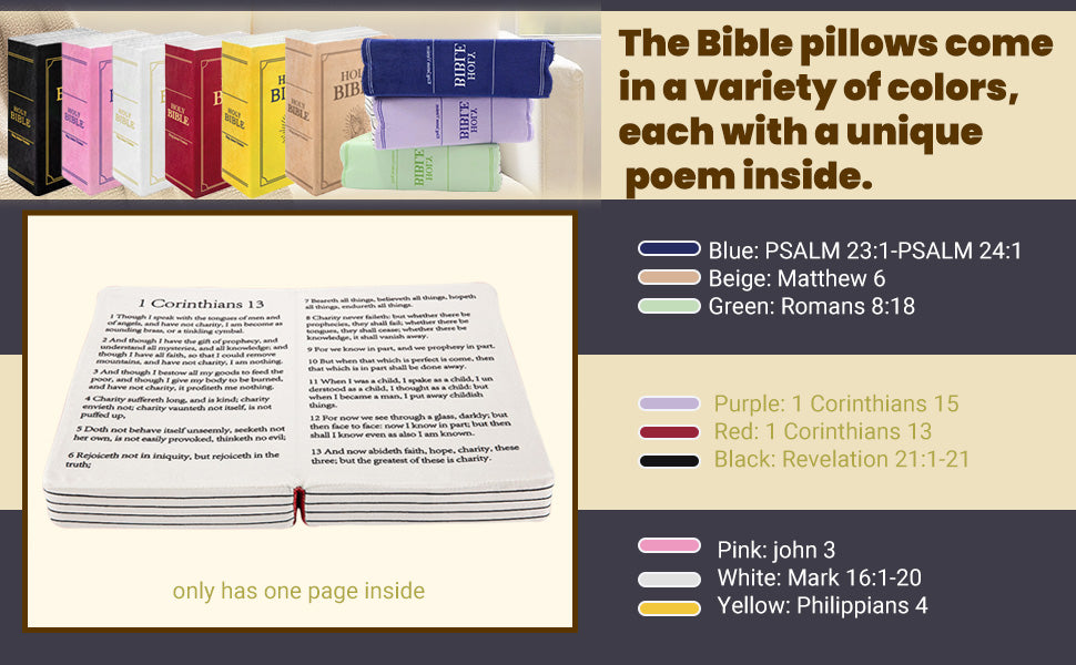 The Holy Bible Pillow Plush - Book Shape, Openable, Cozy