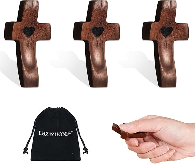 3x Mini Wooden Cross