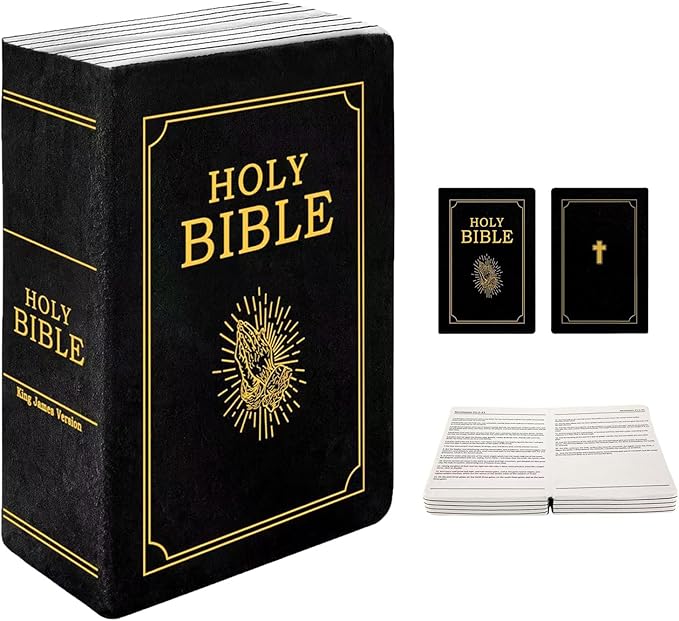 The Holy Bible Pillow Plush - Book Shape, Openable, Cozy