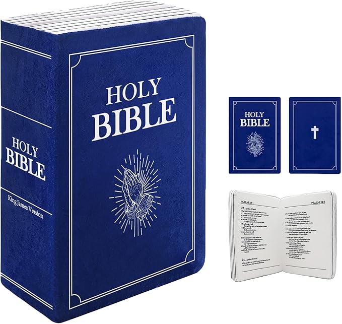 The Holy Bible Pillow Plush - Book Shape, Openable, Cozy