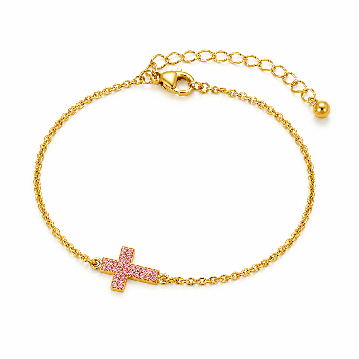 The Holy Pink Cross Bracelet