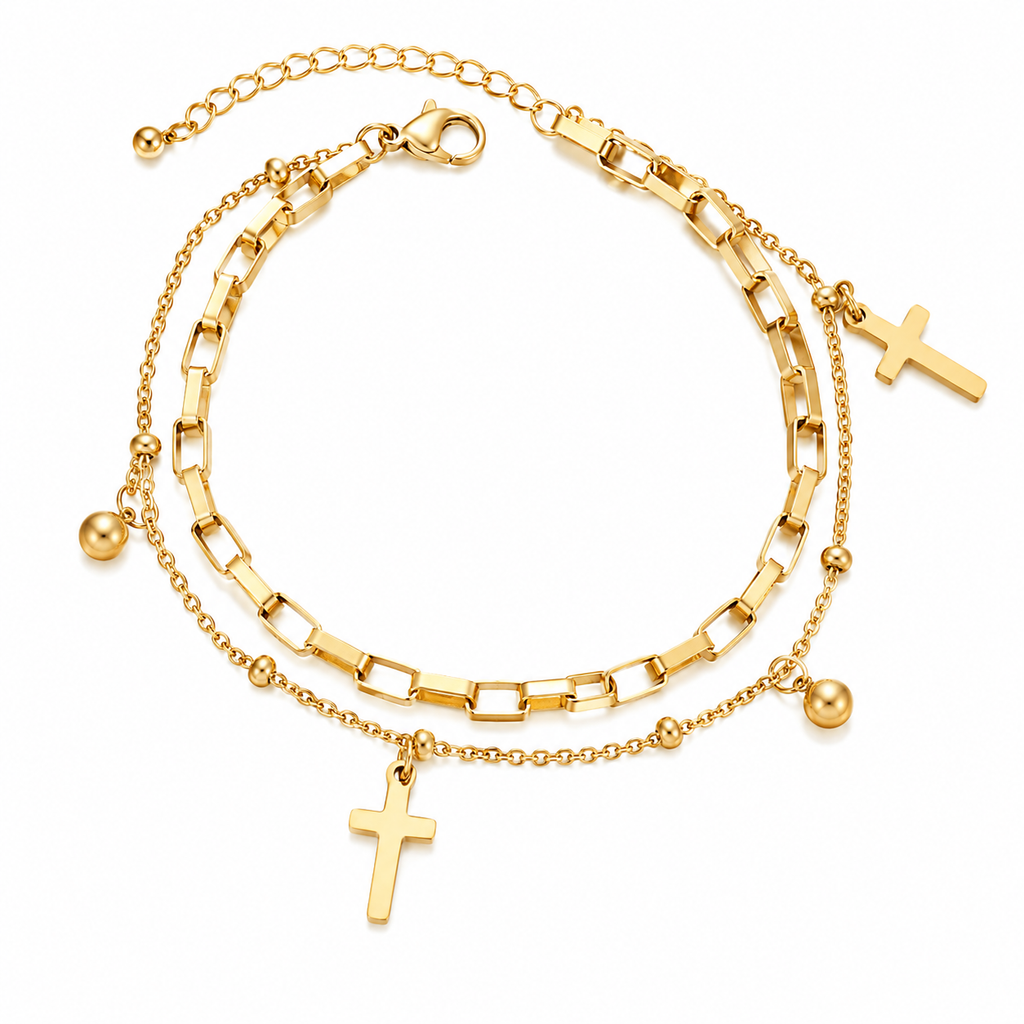 The Holy Cross Layered Bracelet