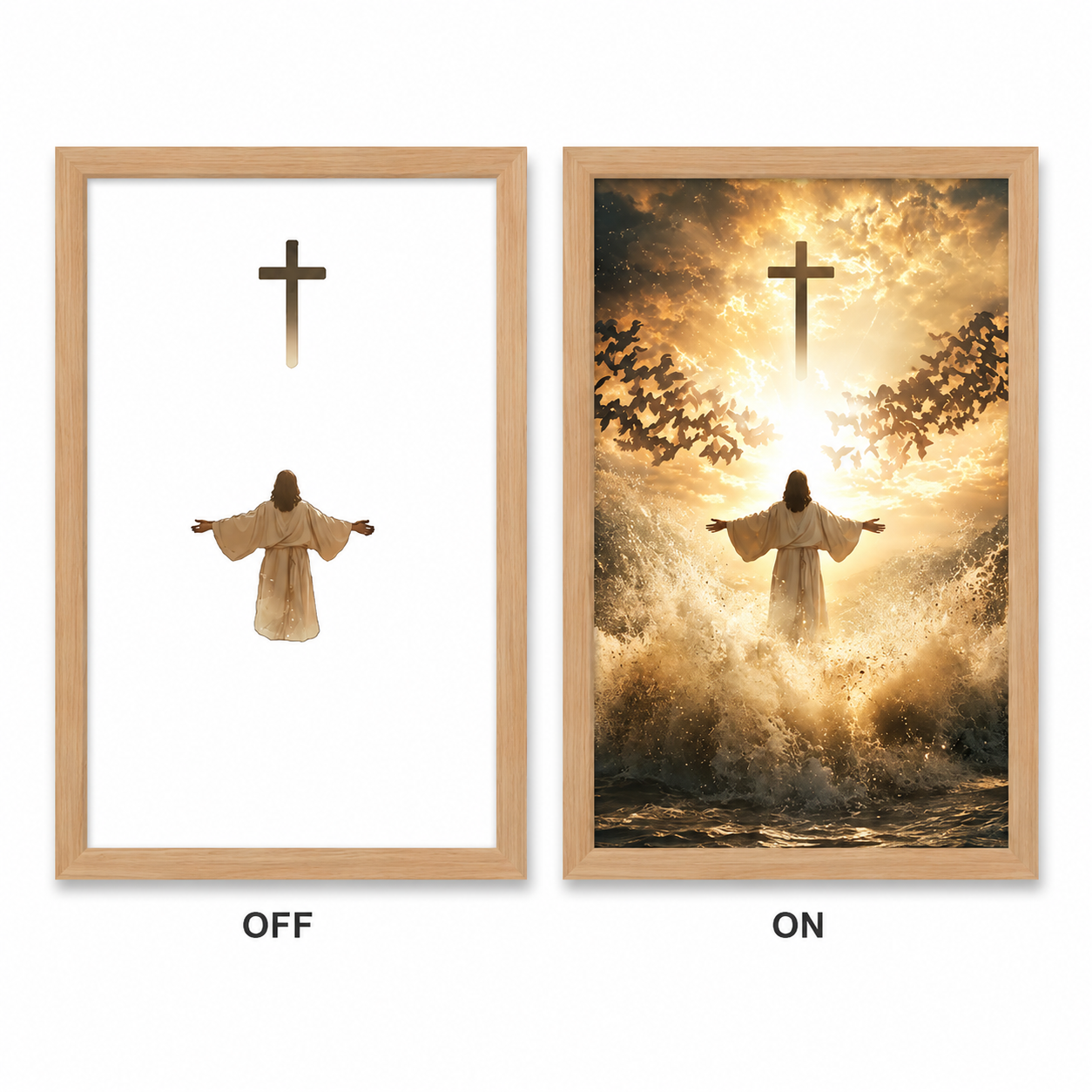 Jesus LED Poster with Cross