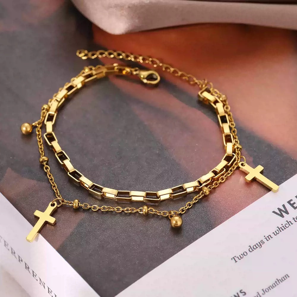 The Holy Cross Layered Bracelet