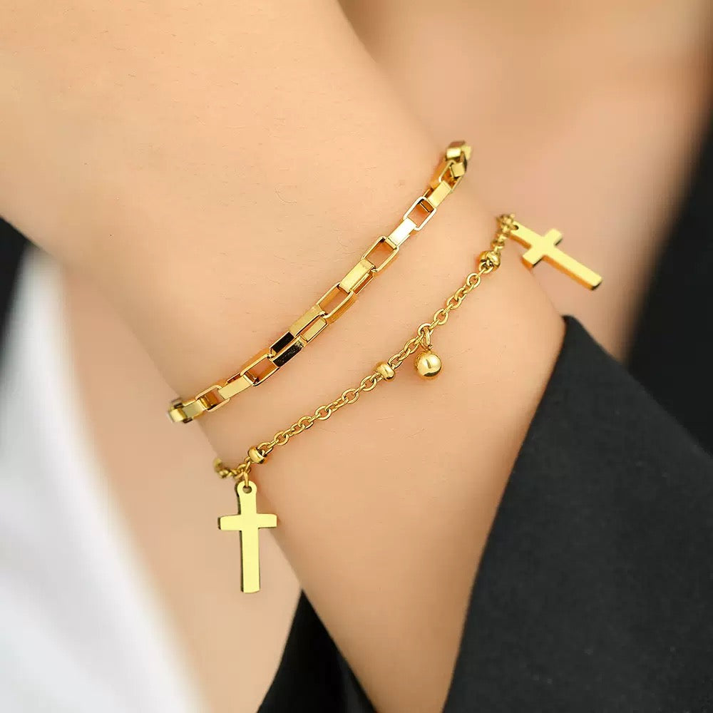 The Holy Cross Layered Bracelet