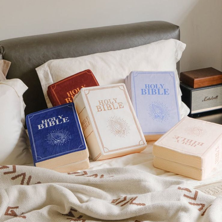 The Holy Bible Pillow Plush - Book Shape, Openable, Cozy