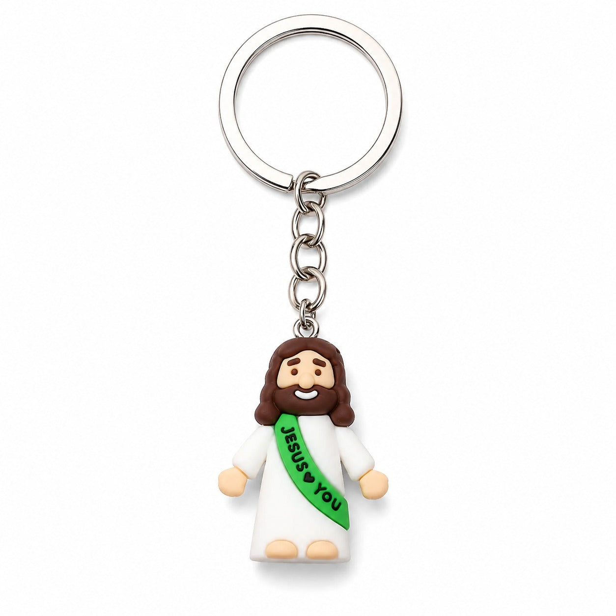 2 Mini Jesus Figurine Keychains
