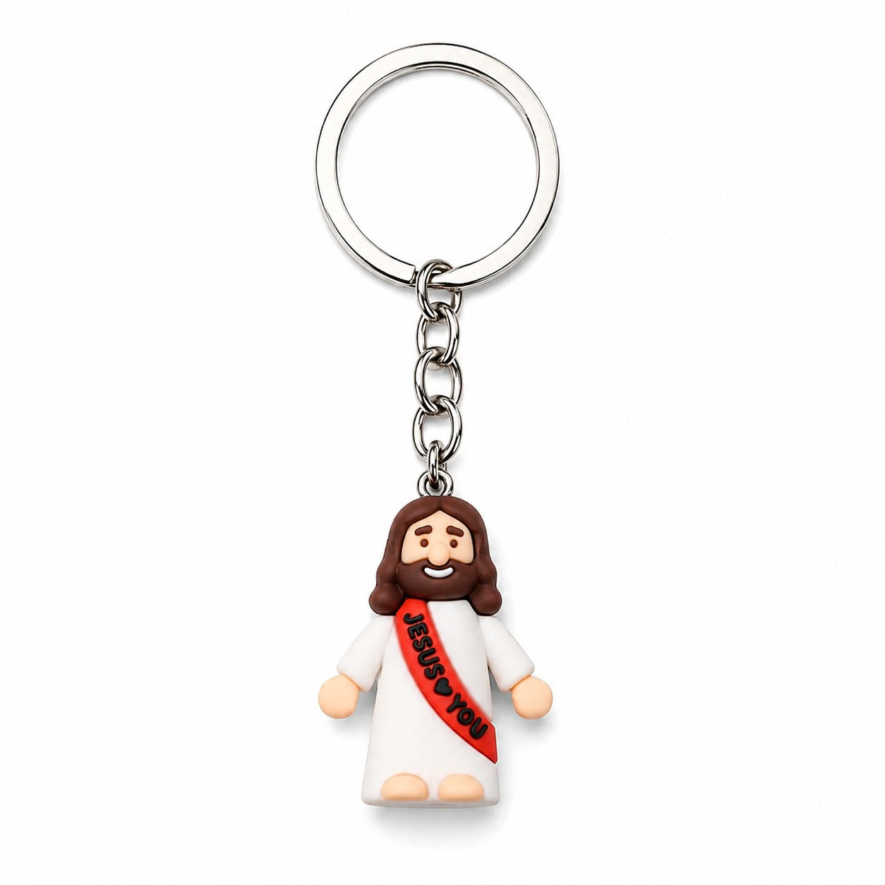 2 Mini Jesus Figurine Keychains