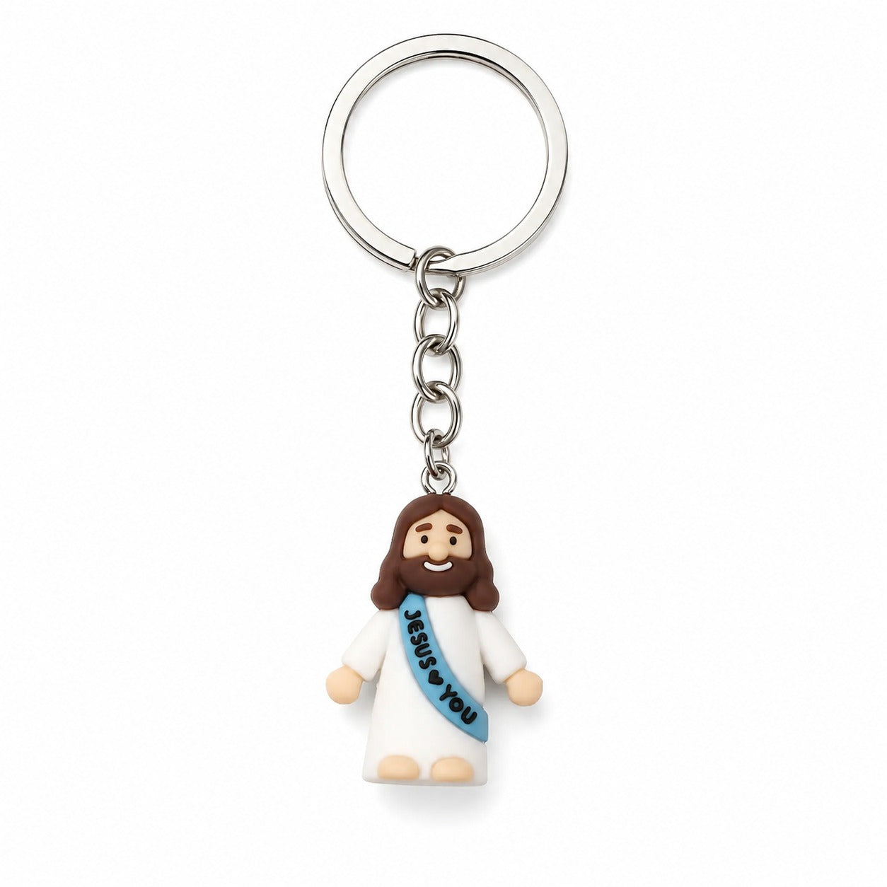 2 Mini Jesus Figurine Keychains