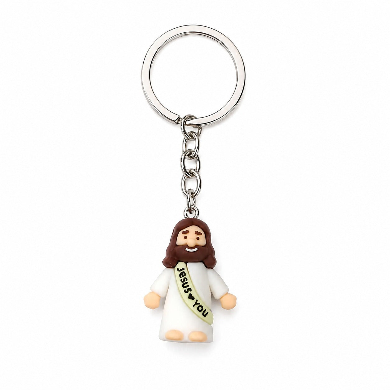 2 Mini Jesus Figurine Keychains