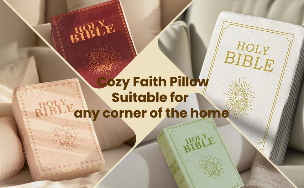 The Holy Bible Pillow Plush - Book Shape, Openable, Cozy