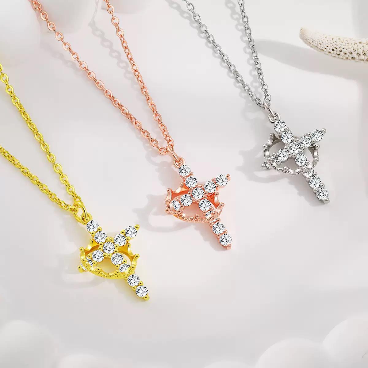 Crowned Cross Necklace