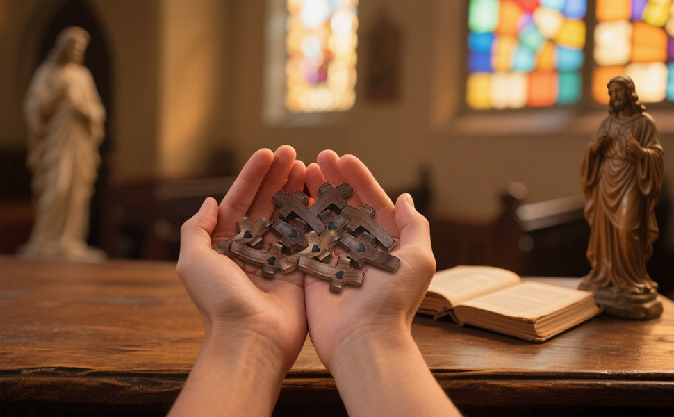 3x Mini Wooden Cross