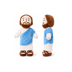 Two plush toys resembling a historical figure in Roman attire on a white background